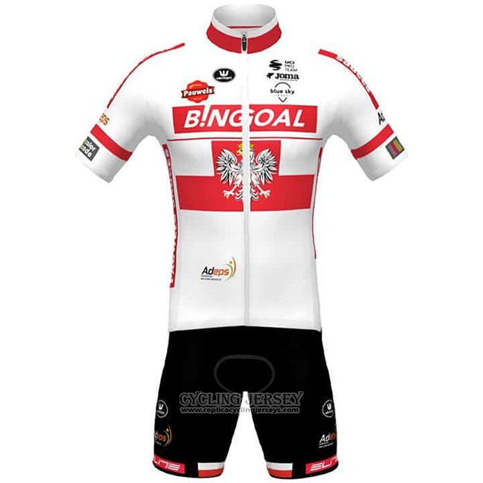 2021 Cycling Jersey Wallonie Bruxelles White Short Sleeve And Bib Short